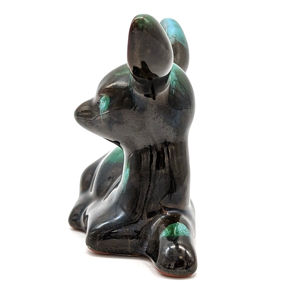 Blue Mountain Pottery Fawn Drip Glaze Blue Green Brown Redware Vintage - Picture 2 of 12